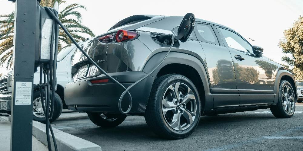 Car plugged into EV Charger